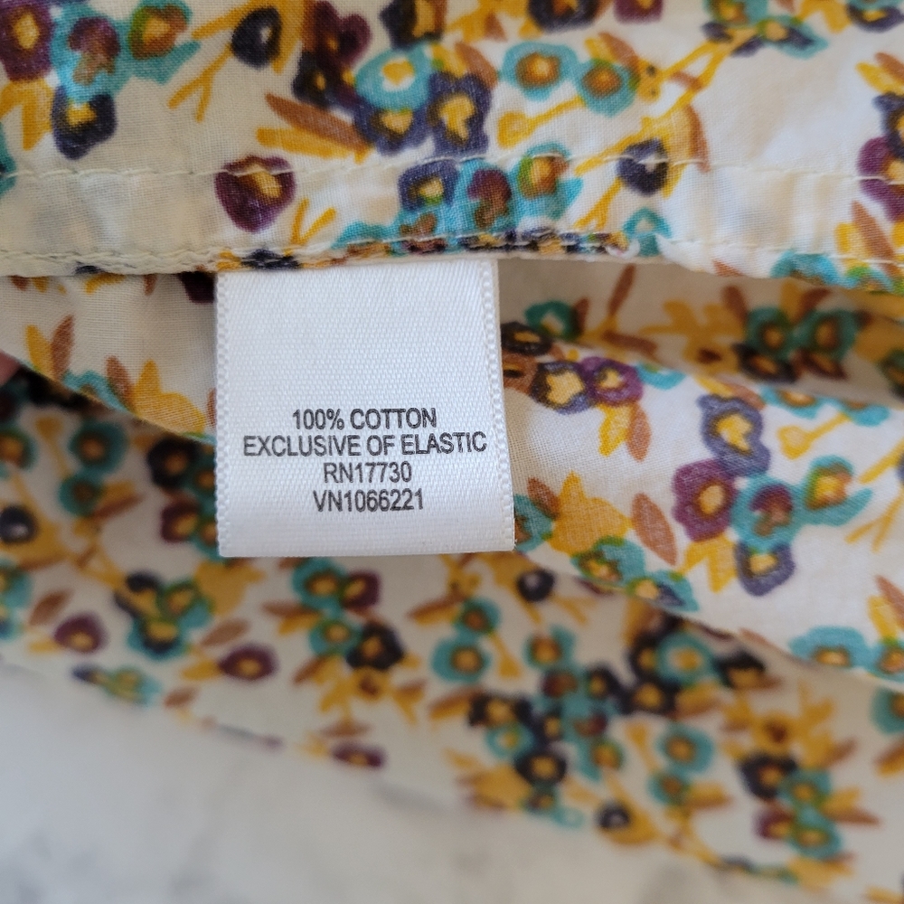 Merona Womens Floral Tunic Smocked Button Front V-neck Shirt XXL - Picture 10 of 14